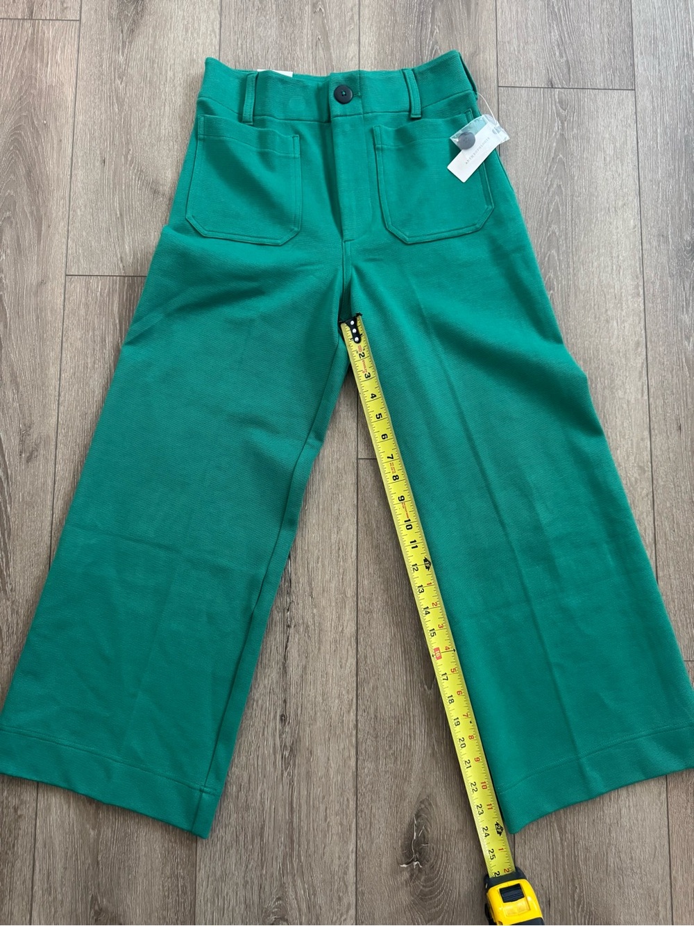 Maeve NWT The Colette Wide Leg Cropped Emerald Green Anthropologie 27 - Picture 9 of 10